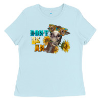 Baby Blue don't be an ass donkey Ladies Tee - BarkalooDesign