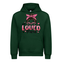 Forest Green one loved mama messy bun Urban Hoodie - MaliasSmallBusiness
