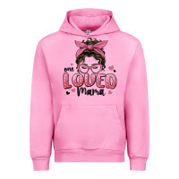 Fuchsia Pink one loved mama messy bun Urban Hoodie - MaliasSmallBusiness