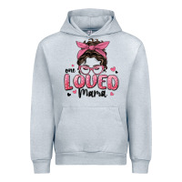 Heather Grey one loved mama messy bun Urban Hoodie - MaliasSmallBusiness