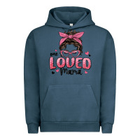 Pigment Midnight Navy one loved mama messy bun Urban Hoodie - MaliasSmallBusiness