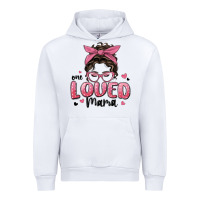 White one loved mama messy bun Urban Hoodie - MaliasSmallBusiness