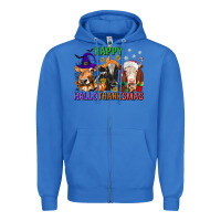 True Royal happy hallothanksmas with cow Zipper Hoodie - texasbilliewilder
