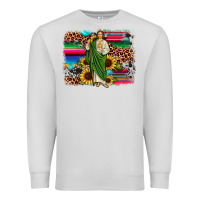 Dove Grey san judas leopard cowhide sunflower background Premium Sweatshirt - JahusDesignShop