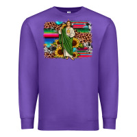 Purple san judas leopard cowhide sunflower background Premium Sweatshirt - JahusDesignShop