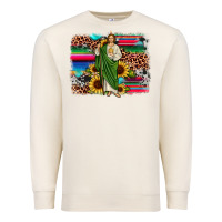 Sandshell san judas leopard cowhide sunflower background Premium Sweatshirt - JahusDesignShop