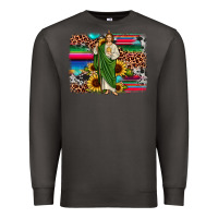 Smoke san judas leopard cowhide sunflower background Premium Sweatshirt - JahusDesignShop