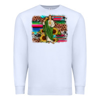 San Judas Leopard Cowhide Sunflower Background Premium Sweatshirt | Teevron
