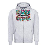 Heather Grey tired as a mother Zipper Hoodie - Zillion Design Studio