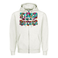 Oatmeal Heather tired as a mother Zipper Hoodie - Zillion Design Studio