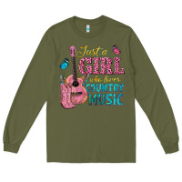 Army Green just a girl who loves country music Long Sleeve Tee - texasbilliewilder