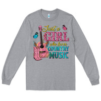 Heather Grey just a girl who loves country music Long Sleeve Tee - texasbilliewilder