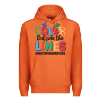 Carrot color outside the lines autism awareness Premium Hoodie - MaliasSmallBusiness