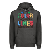 Charcoal Heather color outside the lines autism awareness Premium Hoodie - MaliasSmallBusiness