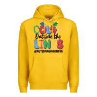 Lemon color outside the lines autism awareness Premium Hoodie - MaliasSmallBusiness