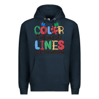 Navy color outside the lines autism awareness Premium Hoodie - MaliasSmallBusiness