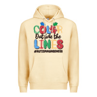 Pina Colada color outside the lines autism awareness Premium Hoodie - MaliasSmallBusiness