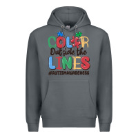 Rock color outside the lines autism awareness Premium Hoodie - MaliasSmallBusiness