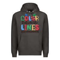 Smoke color outside the lines autism awareness Premium Hoodie - MaliasSmallBusiness
