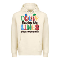 Tofu color outside the lines autism awareness Premium Hoodie - MaliasSmallBusiness