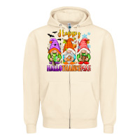 Sandshell happy hallothanksmas gnomes Zipper Hoodie - texasbilliewilder