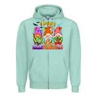 Seafoam happy hallothanksmas gnomes Zipper Hoodie - texasbilliewilder