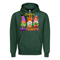 Sports Green happy hallothanksmas gnomes Zipper Hoodie - texasbilliewilder
