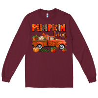 Burgundy pumpkin farm truck Long Sleeve Tee - AdoDesignShop