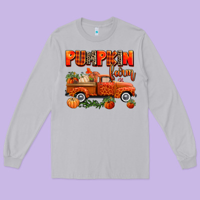 Pumpkin Farm Truck Long Sleeve Tee Designed By Adodesignshop