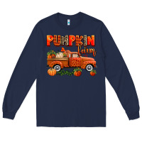 Navy pumpkin farm truck Long Sleeve Tee - AdoDesignShop