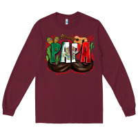 Burgundy papa mexico Long Sleeve Tee - Zillion Design Studio