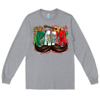 Heather Grey papa mexico Long Sleeve Tee - Zillion Design Studio
