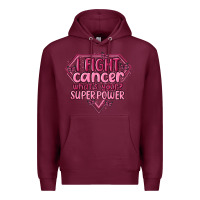 Burgundy i fight cancer whats your super power Premium Hoodie - MaliasSmallBusiness