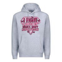 Heather Grey i fight cancer whats your super power Premium Hoodie - MaliasSmallBusiness