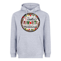 Heather Grey christmas santas favorite phlebotomist light Heavyweight Hoodie - AdoDesignShop