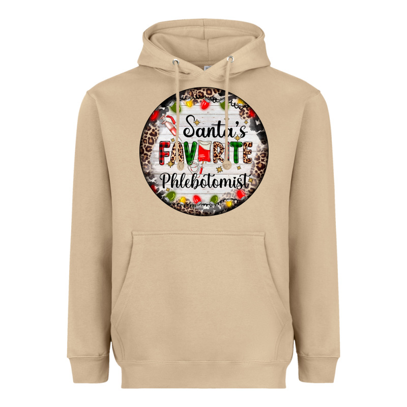 Christmas Santas Favorite Phlebotomist Light Heavyweight Hoodie by AdoDesignShop | Teevron