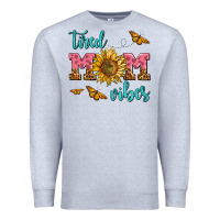 Heather Grey tired mom vibes Premium Sweatshirt - AdoDesignShop
