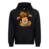 Foreset Green Thanksgiving Cow Urban Hoodie - NancyCooperArtShop