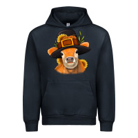 Navy Thanksgiving Cow Urban Hoodie - NancyCooperArtShop
