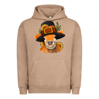 Pigment Burro Thanksgiving Cow Urban Hoodie - NancyCooperArtShop