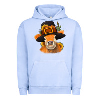 Pigment Grape Ice Thanksgiving Cow Urban Hoodie - NancyCooperArtShop
