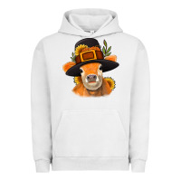 Pigment Lunar Rock Thanksgiving Cow Urban Hoodie - NancyCooperArtShop