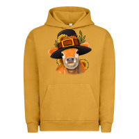 Pigment Peanut Butter Thanksgiving Cow Urban Hoodie - NancyCooperArtShop