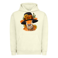 Pigment Pistachio Thanksgiving Cow Urban Hoodie - NancyCooperArtShop