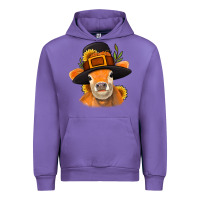 Tulip Thanksgiving Cow Urban Hoodie - NancyCooperArtShop