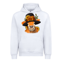 White Thanksgiving Cow Urban Hoodie - NancyCooperArtShop