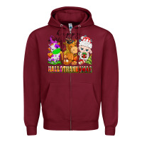 Happy Hallothanksmas Farm Animals Zipper Hoodie | Teevron