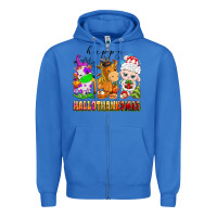 True Royal happy hallothanksmas farm animals Zipper Hoodie - texasbilliewilder