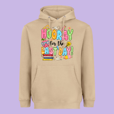 Hooray For The Last Day Black Heavyweight Hoodie Designed By Jahusdesignshop