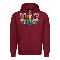 Burgundy moody heifer Zipper Hoodie - Zillion Design Studio